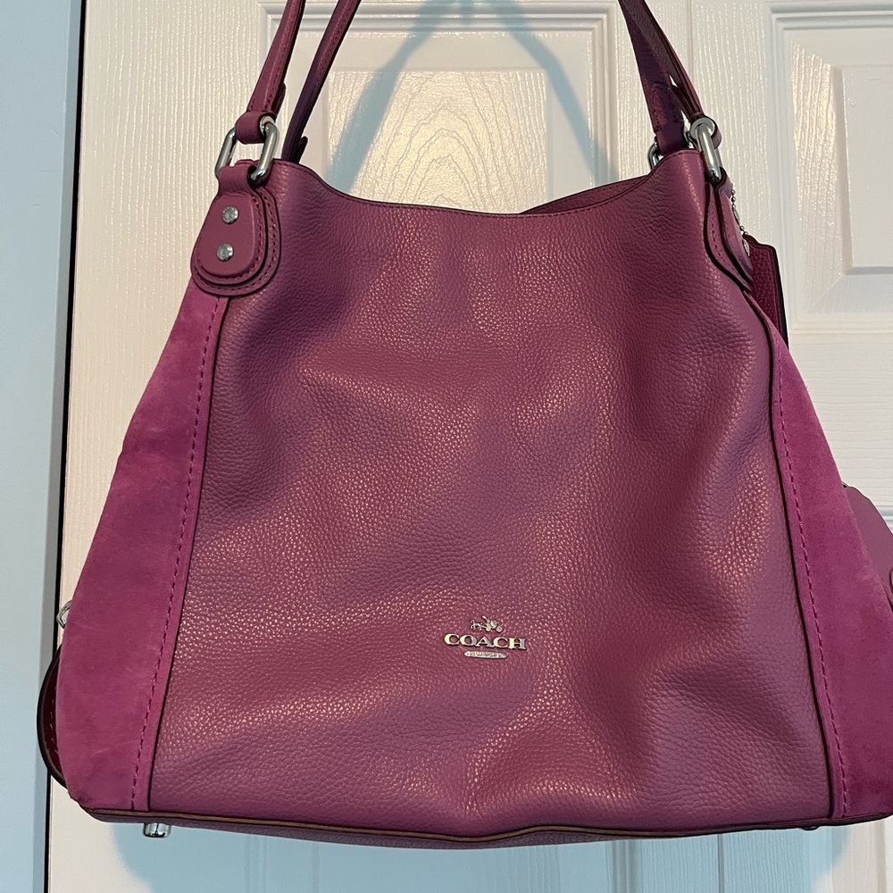 Coach Magenta Leather Shoulder Bag